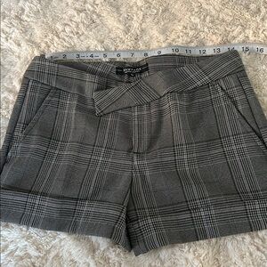 Rampage Black and White & Blue Plaid casual dress shorts
